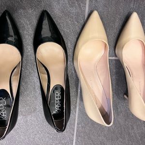 Women’s heels, cream and black, size 8.5, Banana Republic and Kasper